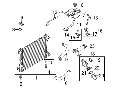 2014 Ford Mustang Radiator & Components Diagram 3 - Thumbnail