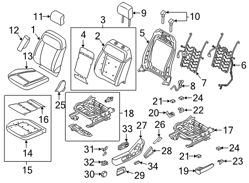 2020 Ford Ranger PAD ASY - FRONT SEAT HEATING Diagram for KB3Z-21632A23-C