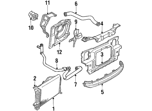 1987 Mercury Topaz Radiator & Components, Cooling Fan Diagram