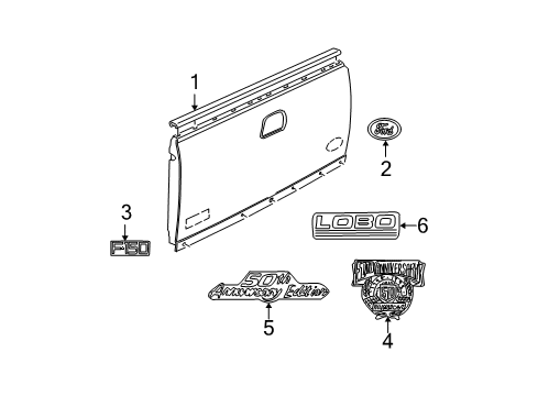 2001 Ford F-150 Exterior Trim - Pick Up Box Diagram 5 - Thumbnail