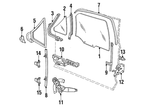 1985 Ford Bronco II Door & Components Diagram