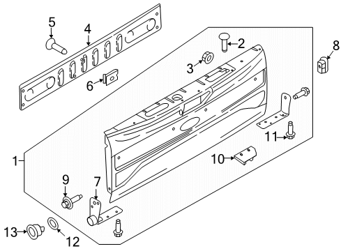 2022 Ford F-350 Super Duty Tail Gate - Body & Hardware Diagram 2 - Thumbnail