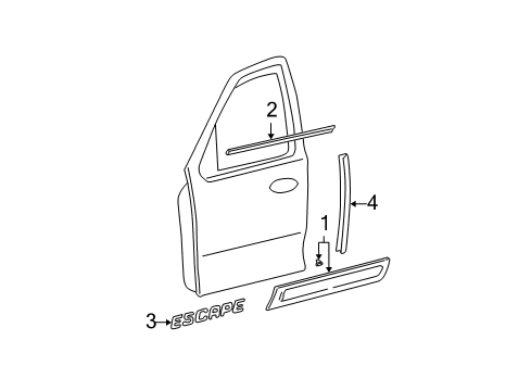 2003 Ford Escape Panel Diagram for 5L8Z-7820878-AAPTM