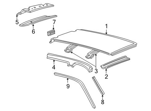 2002 Ford Expedition Roof & Components Diagram