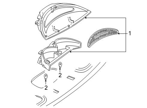 2006 Ford Taurus Lamp Assembly - Rear - High Mounted Diagram for 2F1Z-13A613-AAA