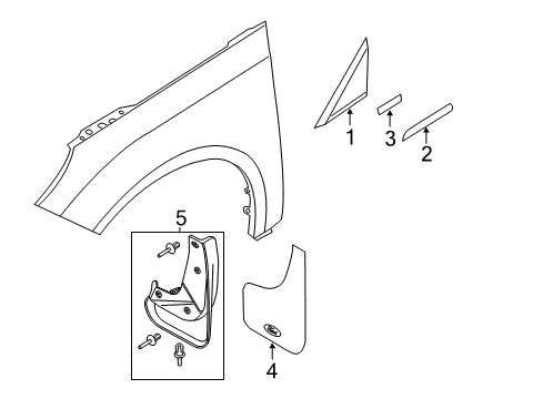 2016 Ford Focus Exterior Trim - Fender Diagram 1 - Thumbnail