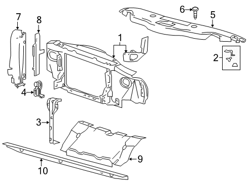 2007 Lincoln Mark LT Radiator Support Diagram