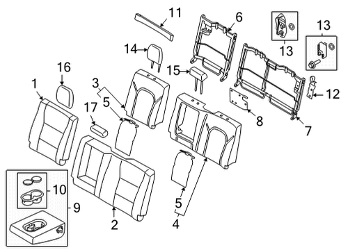 2023 Ford F-150 COVER ASY - REAR SEAT BACK Diagram for NL3Z-1666600-CB