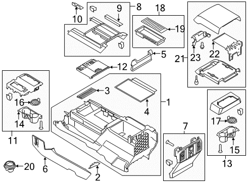 2020 Ford F-150 Front Console Diagram 1 - Thumbnail