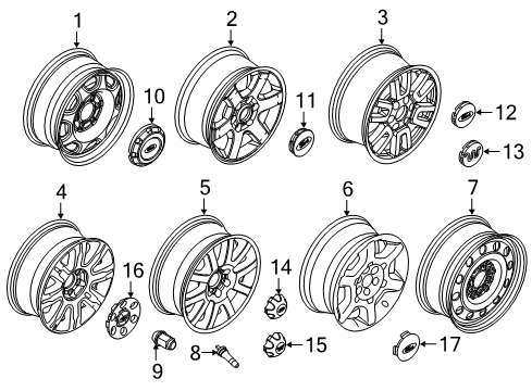 2017 Ford Expedition Wheels, Wheel Covers & Trim Diagram