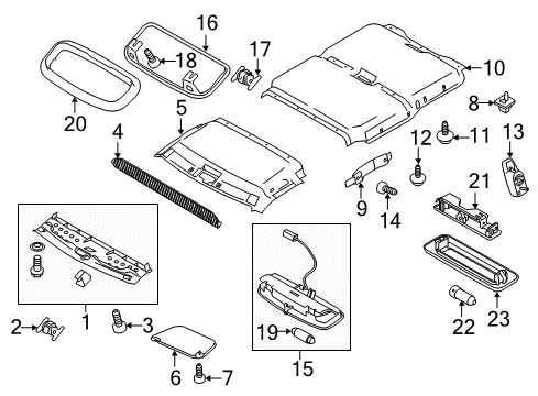 2011 Ford Transit Connect Sun Visor Assembly Diagram for BT1Z-6104104-AA