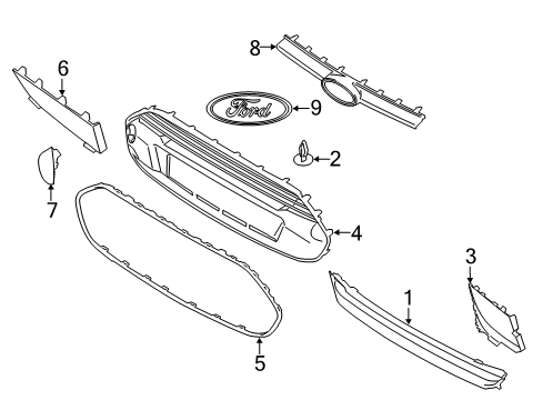 2016 Ford Transit Connect Grille & Components Diagram