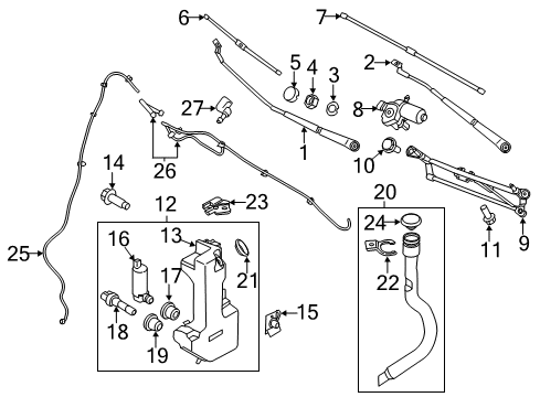 2020 Ford Transit-250 Reservoir - Windshield Washer Diagram for CK4Z-17618-A