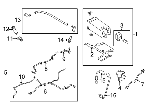 2011 Lincoln MKT Vent Tube Diagram for 7T4Z-6758-AA