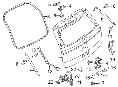 2011 Ford Explorer Lift Assembly - Gas Diagram for BB5Z-78406A10-B