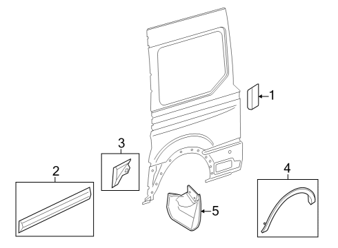 2023 Ford E-Transit Exterior Trim - Side Panel Diagram 5 - Thumbnail