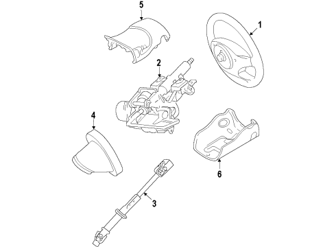 2013 Ford Fiesta Steering Wheel Assembly Diagram for BE8Z-3600-AA