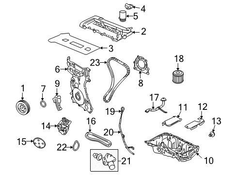 2007 Ford Escape Thermostat Assembly Diagram for 3M4Z-8575-B