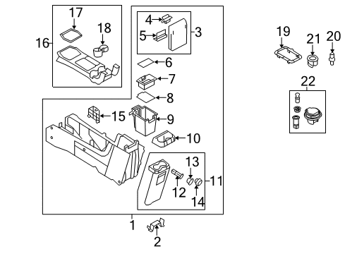 2011 Ford Escape Panel Assembly - Console Diagram for 9L8Z-78045A76-HA