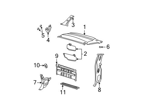 2005 Ford F-350 Super Duty Interior Trim - Cab Diagram 2 - Thumbnail