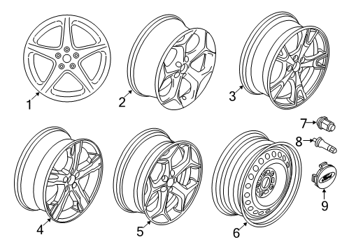 2015 Ford Focus Wheel Assembly Diagram for CV6Z-1007-B