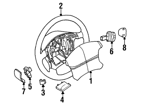 2001 Mercury Villager Steering Wheel Assembly Diagram for 1F5Z-3600-CAA