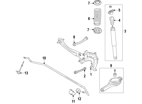 2013 Ford Escape Arm Assembly - Rear Suspension Diagram for BV6Z-5500-A