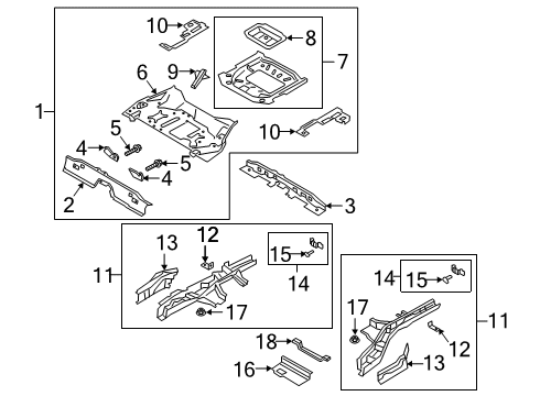 2022 Ford Escape Rear Floor & Rails Diagram 2 - Thumbnail