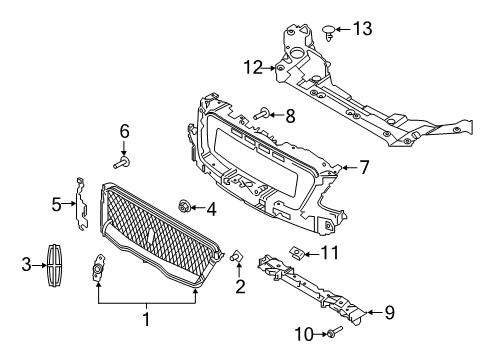 2019 Lincoln MKC Grille & Components Diagram