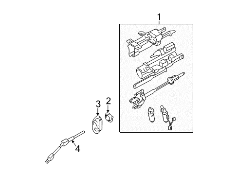 2003 Lincoln LS Column Assembly - Steering Diagram for 6W4Z-3C529-DA