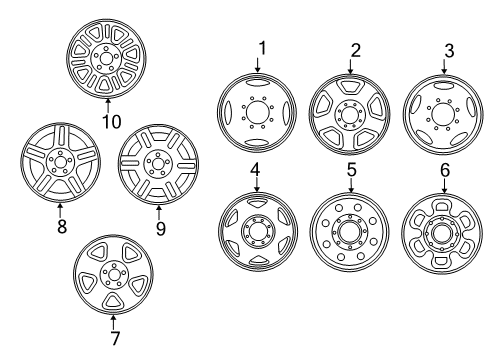 2005 Ford F-350 Super Duty Wheels Diagram