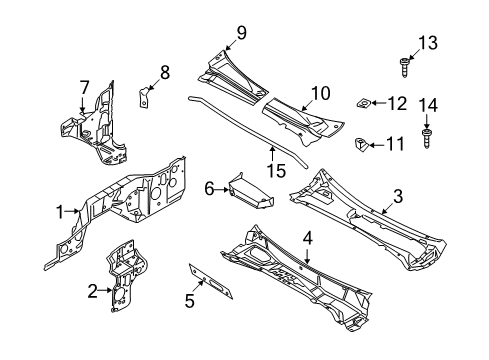 2008 Ford F-350 Super Duty Cab Cowl Diagram 3 - Thumbnail