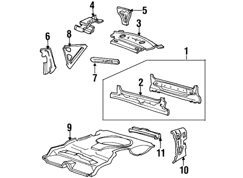 2001 Lincoln Continental Pan Assembly Floor Diagram for YF3Z5411215AA