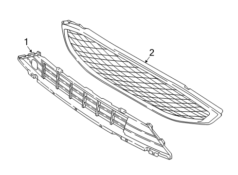 2018 Ford Fusion Grille & Components Diagram 1 - Thumbnail