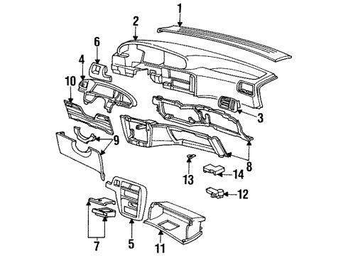 1993 Ford Aerostar Panel Instrument Diagram for F29Z11044D70B