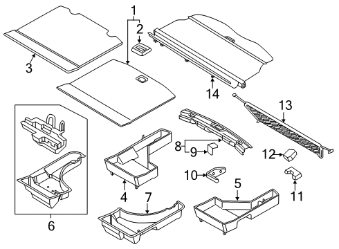 2022 Lincoln Nautilus Hook - Tie Down Diagram for FA1Z-74550A74-A