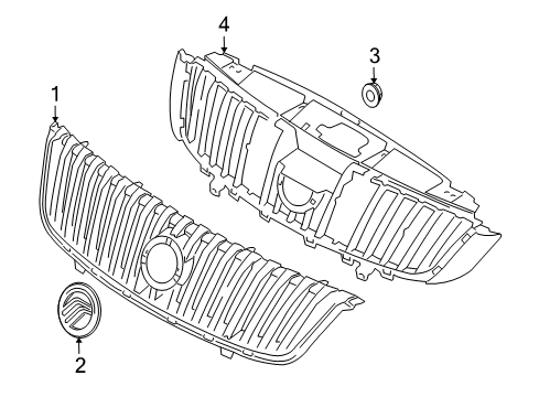 2010 Mercury Milan Grille & Components Diagram