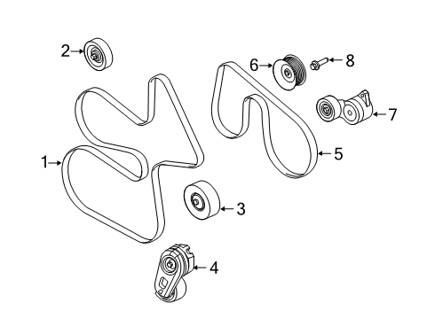 2021 Ford F-350 Super Duty V-BELT Diagram for KC3Z-8620-A