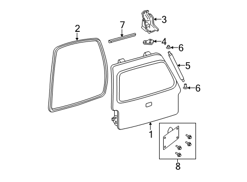 2003 Ford Expedition Gate & Hardware Diagram