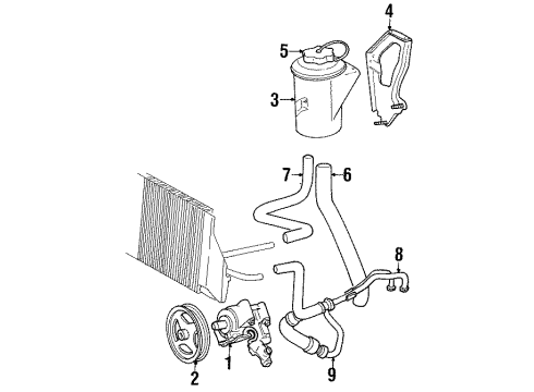 2000 Ford Crown Victoria P/S Pump & Hoses, Steering Gear & Linkage Diagram 2 - Thumbnail