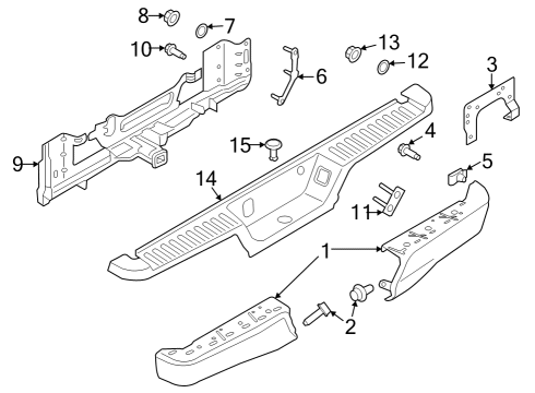 2022 Ford F-150 Lightning NUT AND WASHER ASY - CASTLE Diagram for -W710352-S450