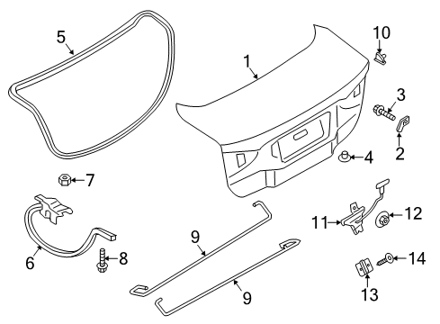 2020 Ford SSV Plug-In Hybrid Plate - Door Lock Striker Diagram for DS7Z-54404A42-A