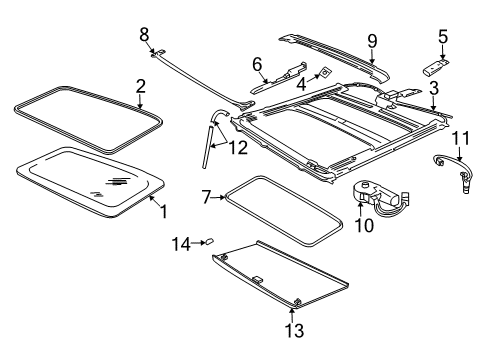 2015 Ford Expedition Retainer - Roof Headlining Diagram for 7L1Z-7852124-AC