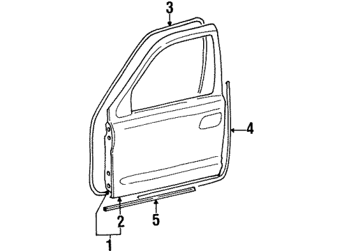 2000 Lincoln Continental Door Front/Rear Diagram for XF3Z5420125AA