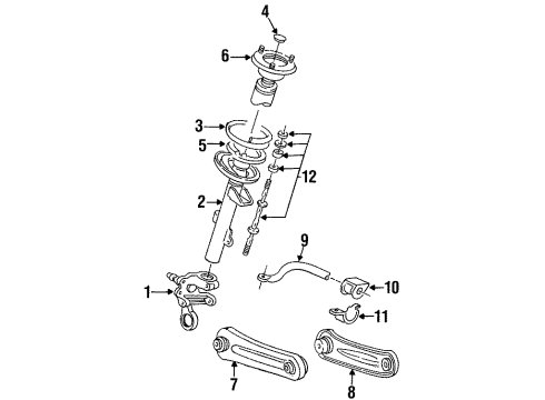 1997 Mercury Sable Strut Diagram for XF1Z-5A952-AA