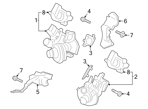 2024 Ford Expedition Turbocharger & Components Diagram