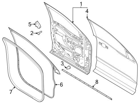 2023 Ford F-250 Super Duty WEATHERSTRIP ASY - DOOR OPENIN Diagram for ML3Z1520531B