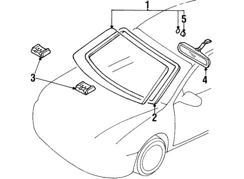 1999 Ford Escort Windshield Glass Diagram for F8CZ-6303100-AB