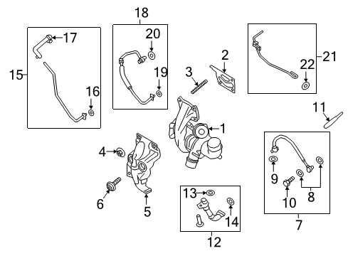 2015 Ford Edge Turbocharger, Engine Diagram 1 - Thumbnail