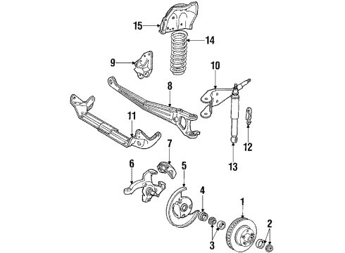 1989 Ford Bronco II Front Brakes Diagram 1 - Thumbnail